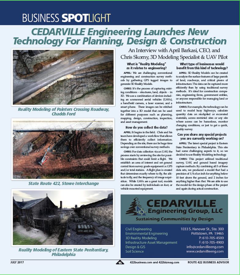 CEDARVILLE Engineering Launches New Technology For Planning, Design & Construction